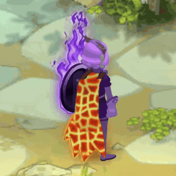 La Cape de feu animée portée par un personnage