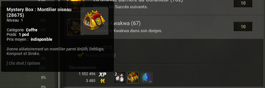 Kwakwa achievement and Bird Petsmount Mystery Box